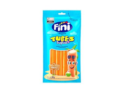 Bala Fini Tubes Tropical Tangerina e Pêssego 80g